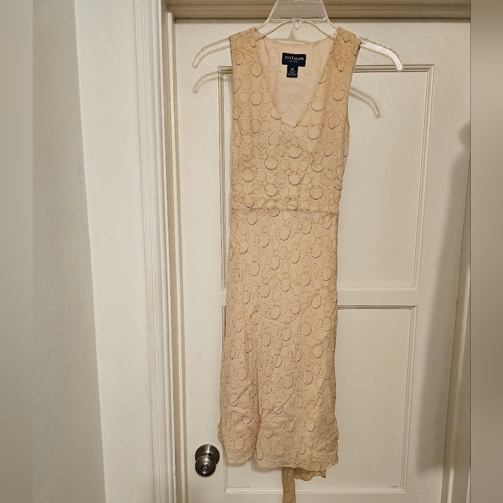 Ann Taylor 100% silk sleeveless dress 0P EUC